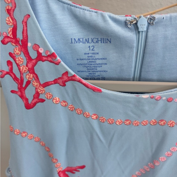 J. McLaughlin Turnberry Blue and Pink Sleeveless Athletic Dress/Skort Size 12 - Picture 3 of 6